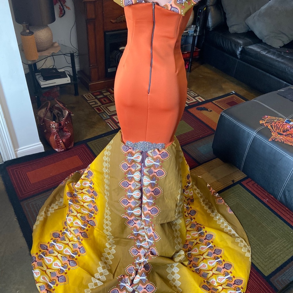 Floor length elegant african print formal wear